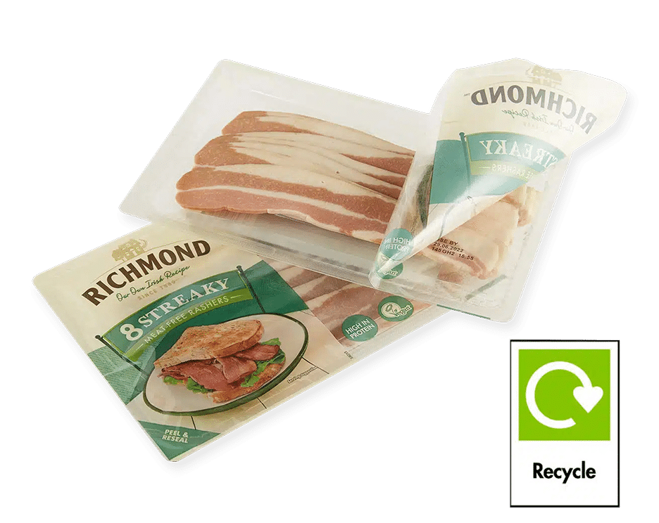 Richmond streaky meat-free rashers thermoformed recyclable lidding film
