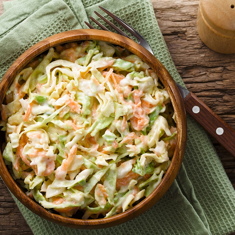 A pot of fresh slaw