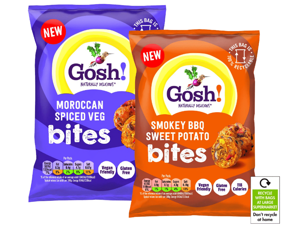 Gosh! Smokey BBQ and Moroccan Spiced Veg Bites Chilled Packaging
