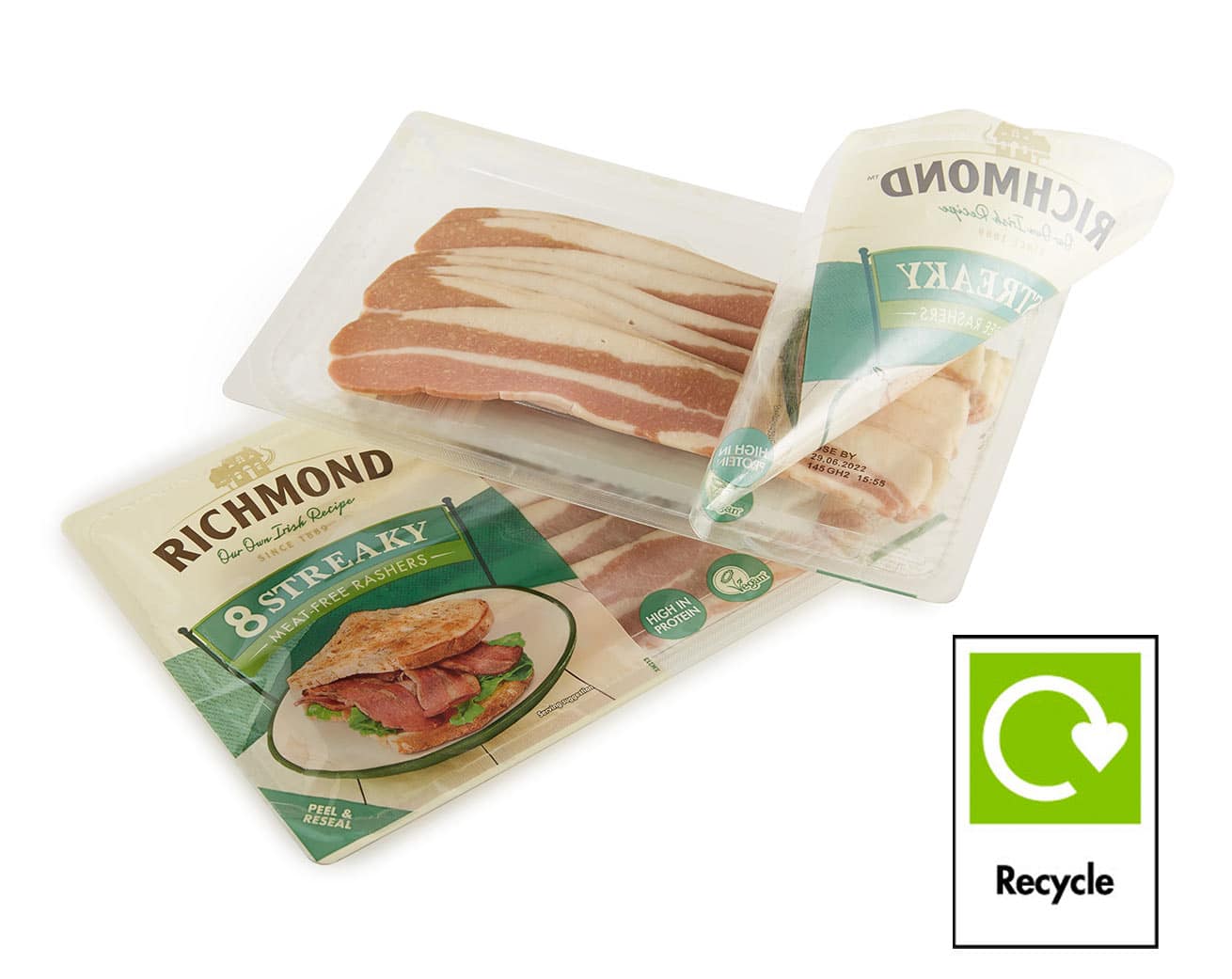 richmond-meat-free-rashers-lidding-film-recycle-logo Richmond streaky meat-free rashers recyclable lidding film