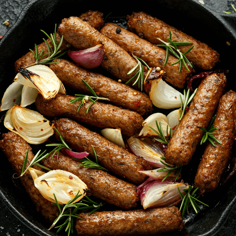 batch of vegetarian sausages